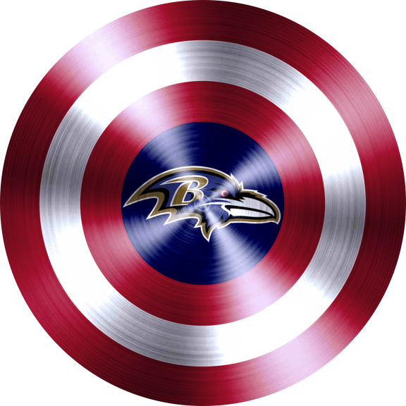 Captain American Shield With Baltimore Ravens Logo iron on paper